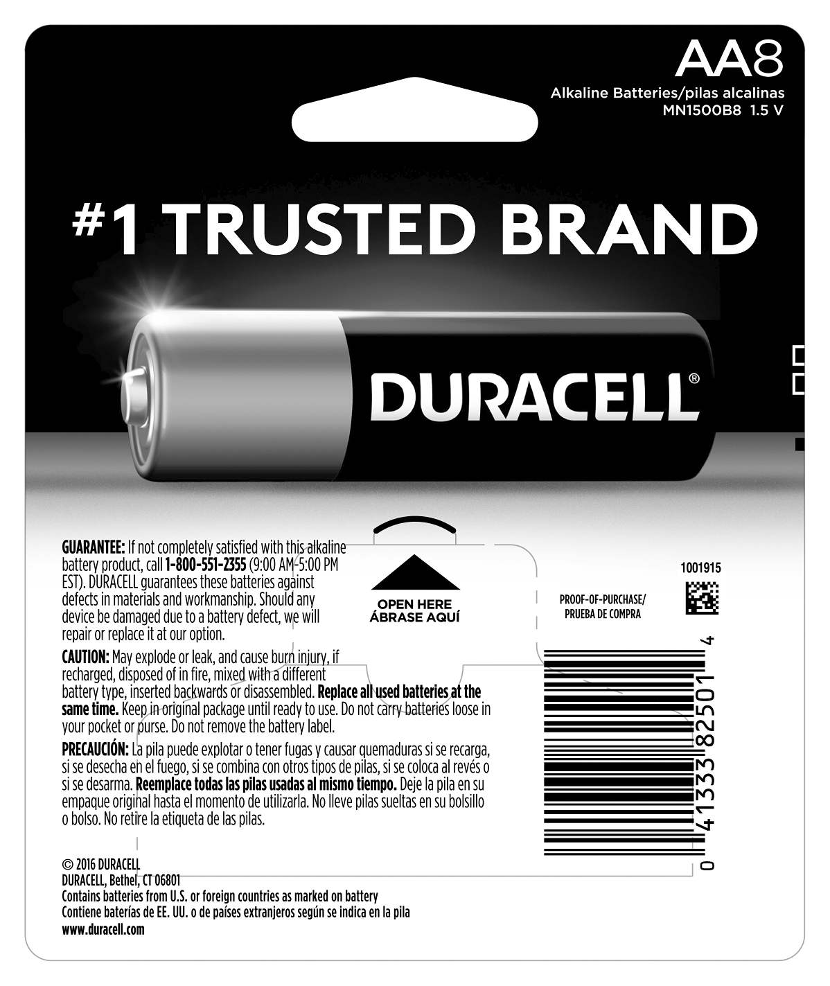 1.5V Alkaline AA Batteries, 4 Coppertop + 4 Optimum, 8 Pack (Limited Time Offer)