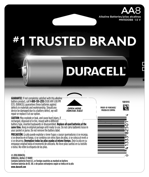1.5V Alkaline AA Batteries, 4 Coppertop + 4 Optimum, 8 Pack (Limited Time Offer)