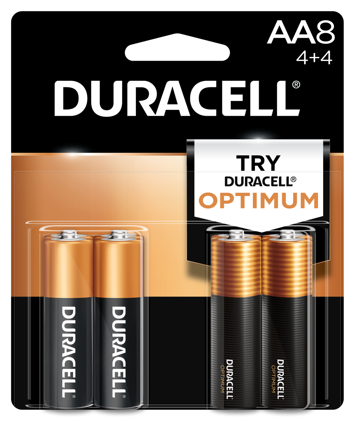 1.5V Alkaline AA Batteries, 4 Coppertop + 4 Optimum, 8 Pack (Limited Time Offer)