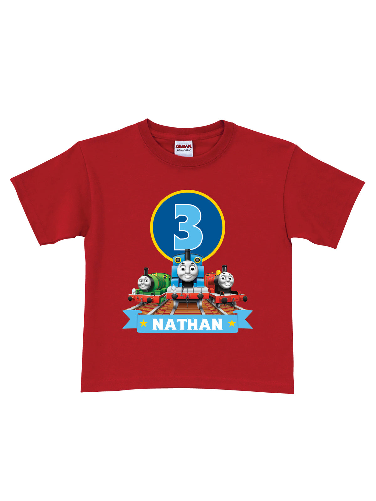 Personalized Thomas & Friends Red Birthday Boys' T-Shirt In Sizes: 2t, 3t, 4t, 5/6t