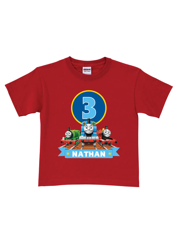 Personalized Thomas & Friends Red Birthday Boys' T-Shirt In Sizes: 2t, 3t, 4t, 5/6t