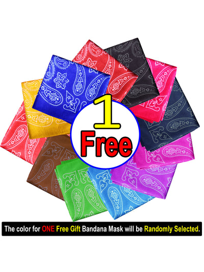 100% Cotton Head Wrap Bandanas 12 Pack with Tube Face Mask/Headband